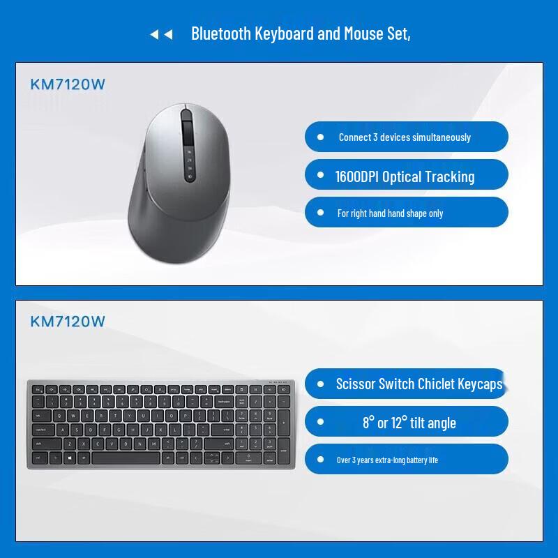 Dell KM7120W Wireless Keyboard Mouse Combo