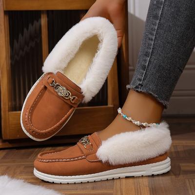 Металлическая цепочка, большой размер, теплые хлопковые ботинки, 2025, зима, женские, флисовые, спортивные, удобные ботинки-бини