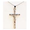 [R8124] - Silver 'Crucifix' Designer Necklace - 35x20 Mm