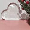 Mum Heart-Shaped Block Acrylic Plaque Birthday Mothers Day Present For Mum Mummy
