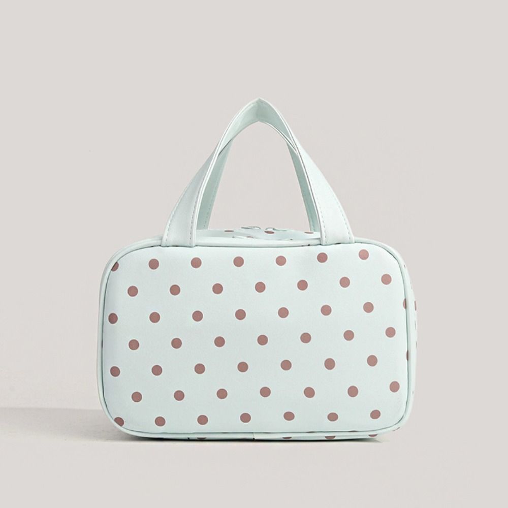 Three Layer Partition Handheld Makeup Bag Polka Dot Toiletry Bag Travel Storage Bag Business