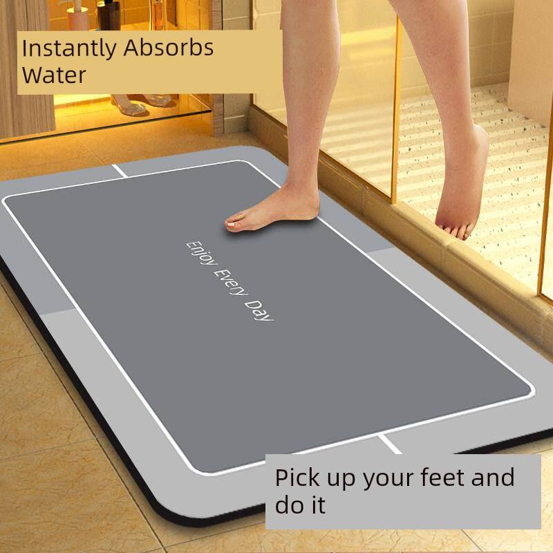 Japanese-Style Diatomaceous Earth Quick-Dry Soft Floor Mat Bathroom Absorbent Non-Slip Foot Mat Washroom Small Carpet Toilet