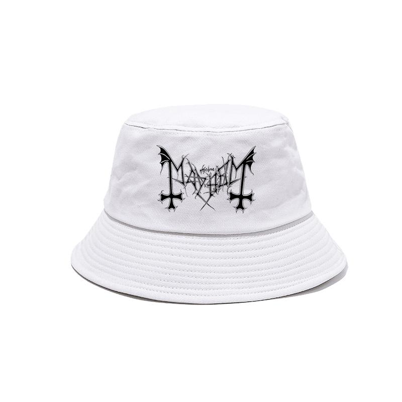 Mayhem Death Bucket Hat Cap Unisex Women Unisex Panama Cap Outdoor Summer Adjustable Mayhem Bob Caps