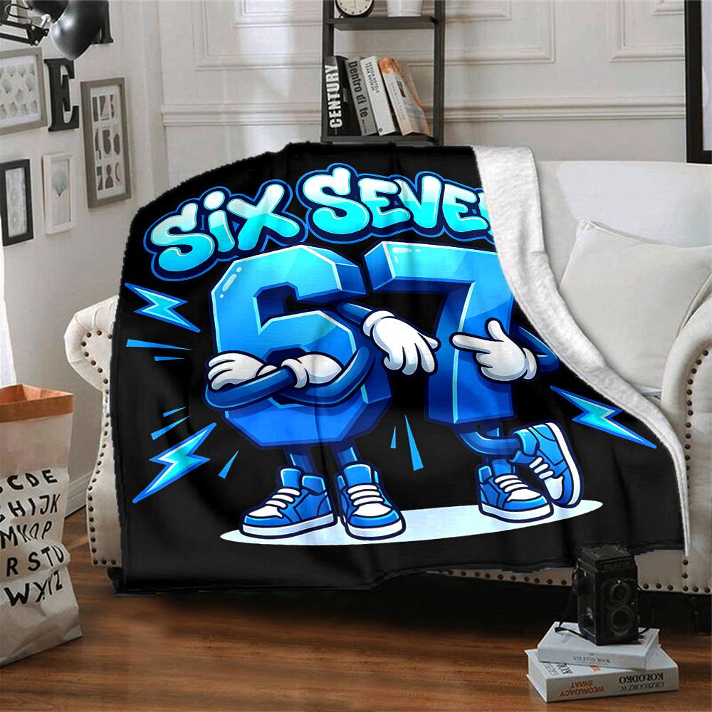 Six Seven Adventure Flannel Blanket Super Soft Warm Cozy Blanket For Sofa Bed Office Travel Allseason Home Decor Gift