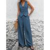 European and American New Fashion Vest Trousers Collage Patchwork Casual Set Women Casual Suit
