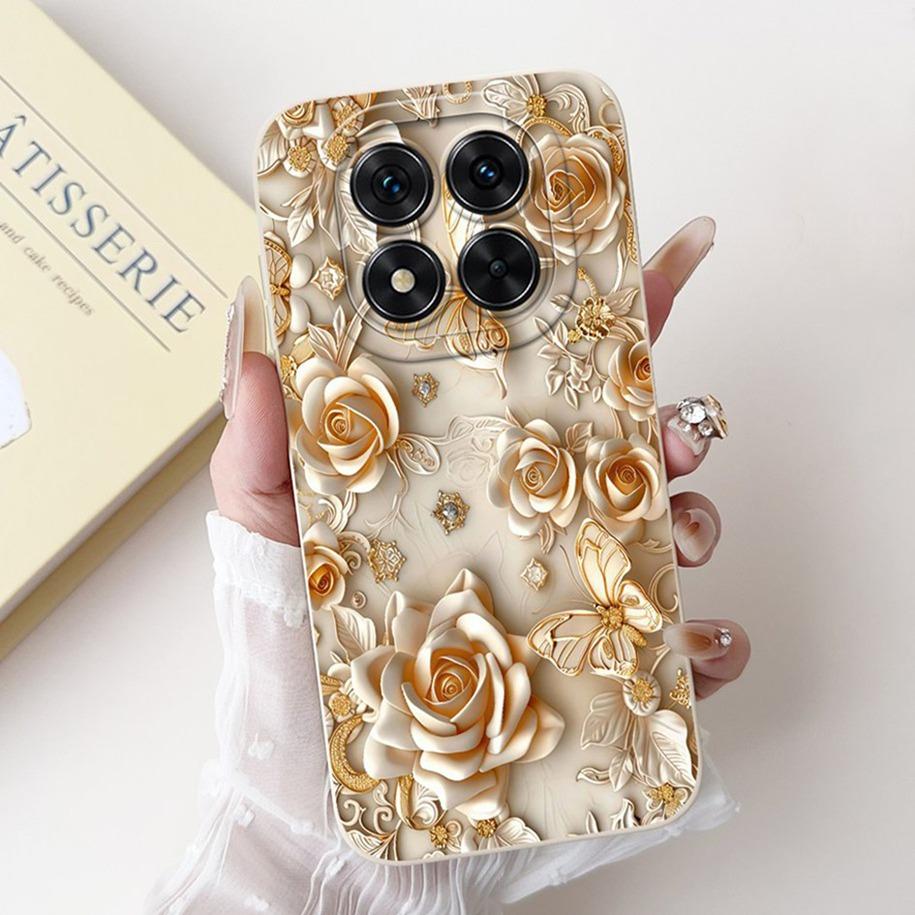 Чехол для Xiaomi Redmi Note 14 Pro 5G Популярный Цветочный Мраморный Мягкий Конфетный Силиконовый Задняя Крышка Телефона Для Redmi Note 14 Pro Plus Funda