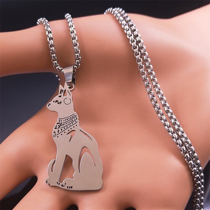 Ожерелье египетской богини-кошки Бастет из нержавеющей стали, золота и серебра, старинное египетское ожерелье, ювелирные изделия