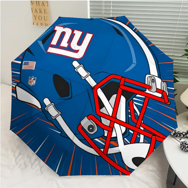 Автоматический зонт с принтом логотипа New York Giants, 8 спиц, железный каркас, пластиковая ручка, подходит для путешествий на открытом воздухе и на каждый день, идеальный подарок