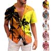 Men's Hawaiian Printed Button Short Sleeve Shirts Men's Casual Fashion Short Sleeve Shirts