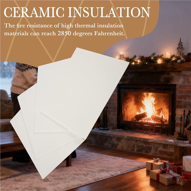 ABBY-High Temperature Gasket Paper, Fiber Insulation Board, 2850℉ Rated Fireproof Board White 25X18cm For Fireplace DIY