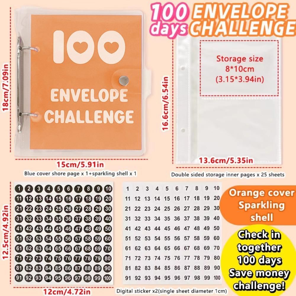 Устойчивый к разрывам 100-дневный конверт Challenge Binder Loose Leaf Mini Budget Binder Notebook Adult