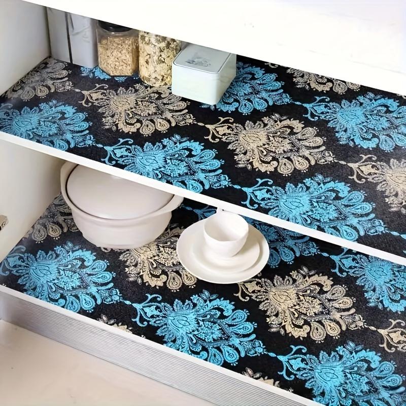 1 рулон самоклеящихся синих и желтых обоев с цветочным узором в европейском стиле — самоклеящиеся обои для легкого обновления мебели и потрясающего декора стен