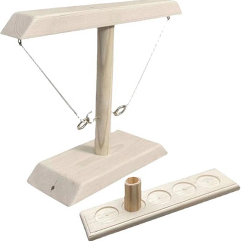 Kids and Adults Ring Toss Game Set Fast Paced Wooden Board Game for Home Parties Drinking Games and Outdoor Fun