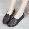 2025 Slip-On Women's Leather Flats for Spring & Autumn - Comfortable Shoes for Middle-Aged & Elderly Women