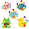 DIY Nonwoven Fabric Material Package Tie Button Puzzle Felt Little Fish Frog Duck Children Early Education Puzzle Toys TMZ
