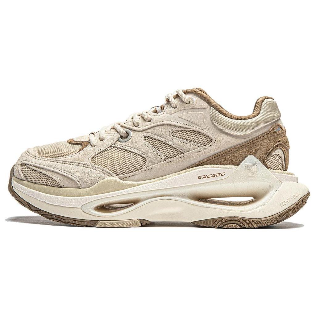 Li Ning Exceed Infinity Нескользящие Устойчивые к истиранию Низкие Повседневные Туфли Женские Светло-коричневые AZGT004-6