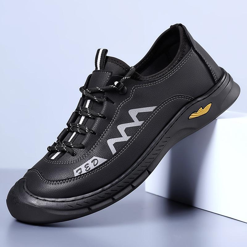 2025 осень новая мужская повседневная трендовая одинарная обувь воловья кожа универсальная мужская обувь мягкая подошва мягкая поверхность ручная работа онлайн