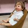 Куклы Bebe Reborn, 55 см, милая Джулиана, улыбка, лицо, Finshed, куклы-реборн, реалистичная кукла ручной работы для новорожденных с каштановыми волосами с корнями
