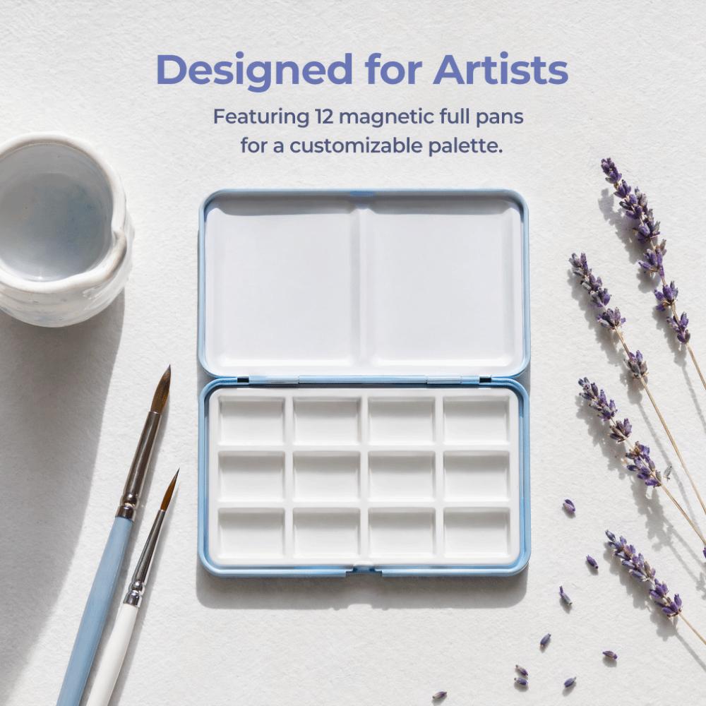 Metal Construction Watercolor Paint Box Small Size Folding Paint Box  For Gouache Painting