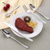 Western Food Tableware Stainless Steel Serrated Steak Knife Sharp Fork Tines Curved Spoon Dishwasher Safe Hammered Texture