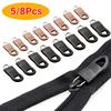 5/8Pcs Universal Zipper Puller Replacement Zipper Slider Tag Fixer Repair Zipper For Sewing Clothes Travel Bag Tent Backpack