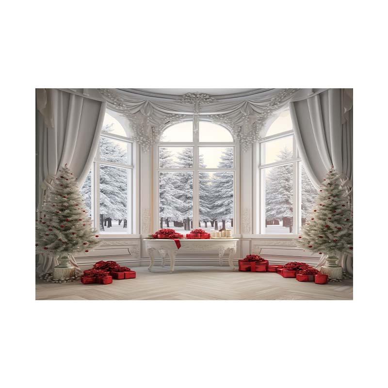 Indoor Sill Window Winter Snow Scene Children Shooting Background Cloth Background Wall Decoration Photo Cloth