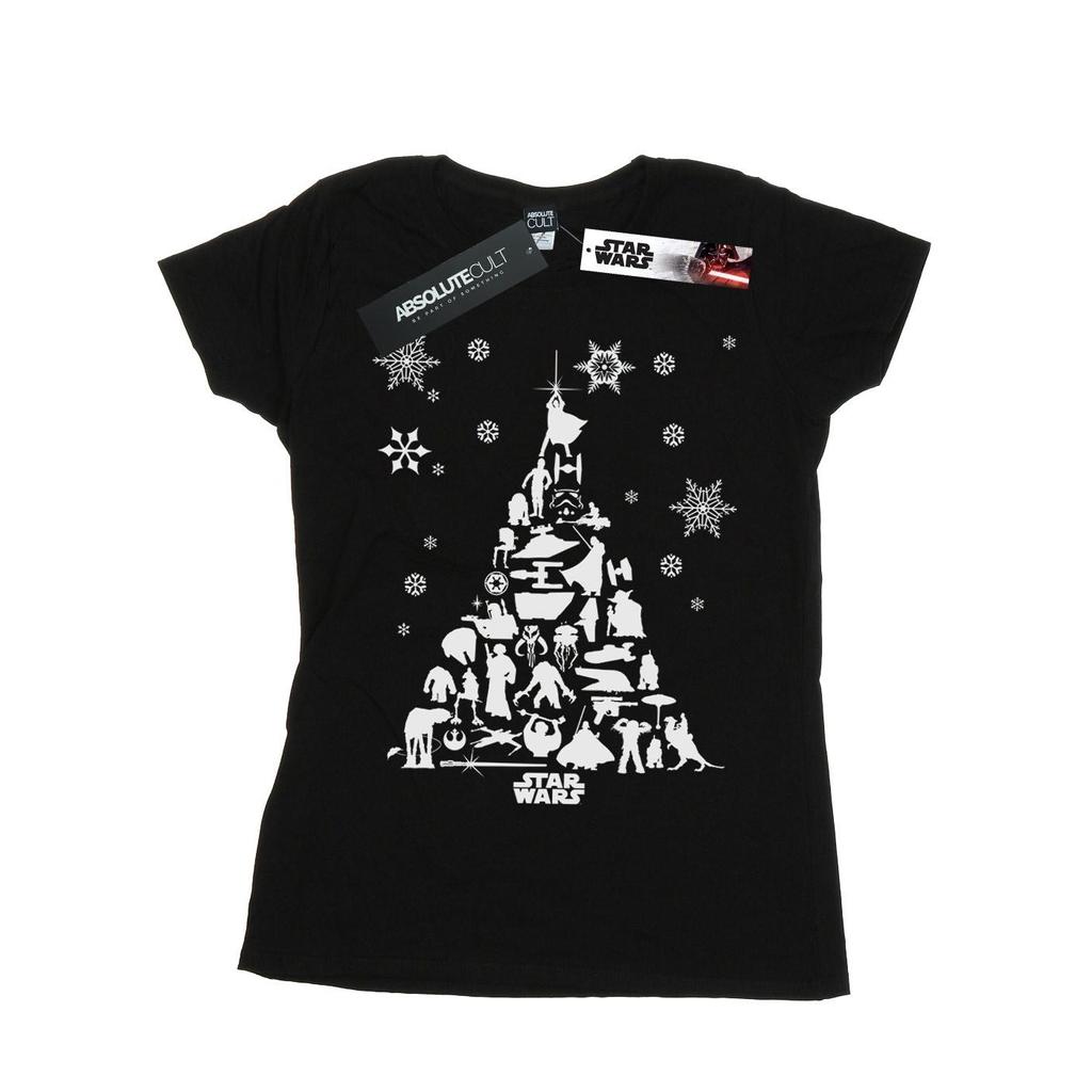Star Wars Womens/Ladies Christmas Tree Cotton T-Shirt