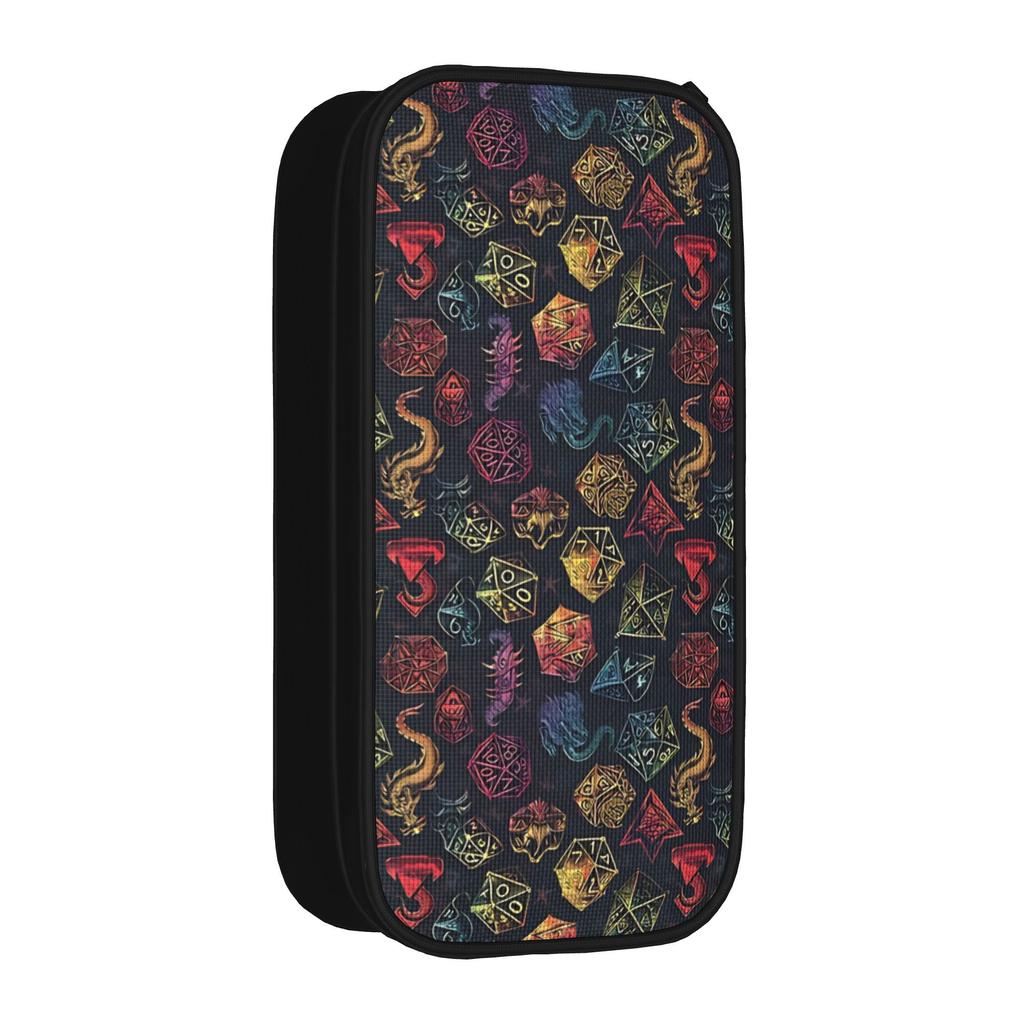 Fashion DND Dice Pencil Cases Pencilcases Pen Holder for Girls Boys Big Capacity Bags School Supplies Gifts Stationery