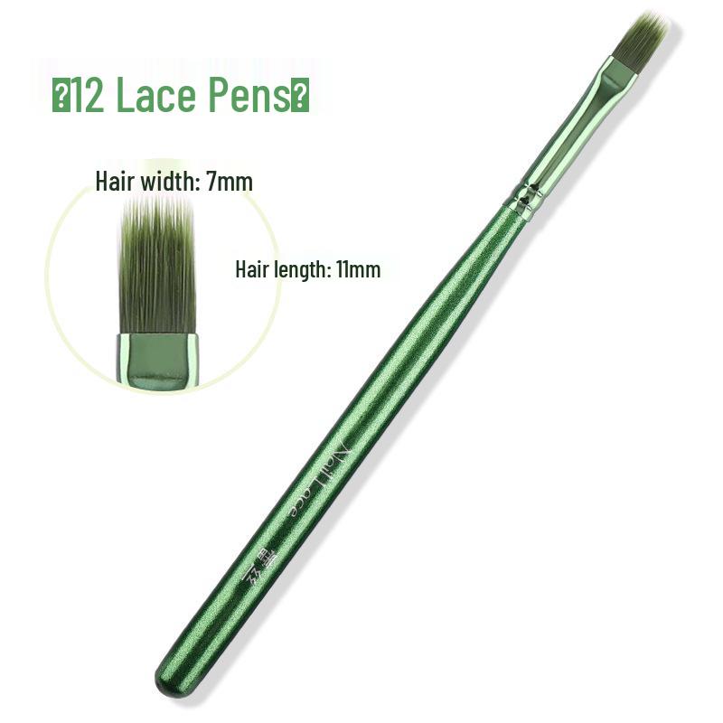 Cross-border Nail Art Brush Set: Japanese Painting, Flower Line, Square & Round Gel, Ombre Gradient Brushes.