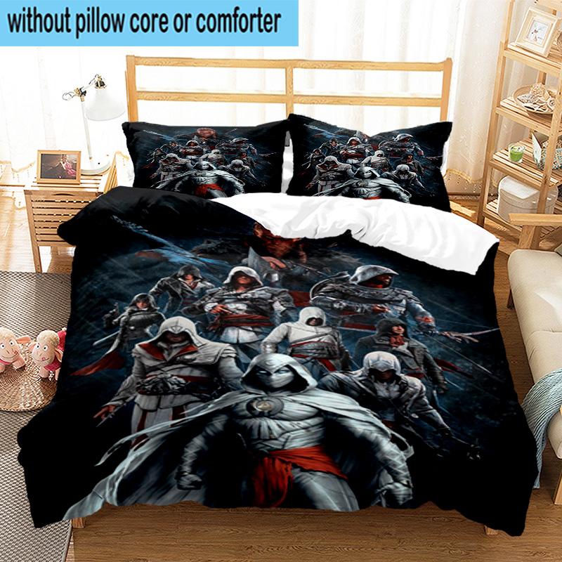 3PCS Assass Warrior 3pcs Bedding,Including 3PCS Duvet Cover And 2pcs Pillowcases Perfect for Christmas,Ideal for Bedroom, Dormitory