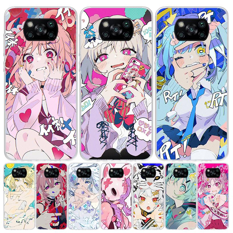 Cute Anime Girl INS Case Phone Cover for Xiaomi Redmi Note 10 9 9S 8 8T 7 5 Pro Mi 12T 11T 10T 9T 12 11 Lite A3 A2 Trend Fundas