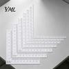 Paper Craft Precision Squares 7Pcs/Set Acrylic L-Shaped Positioning Ruler, Tool with Centimeter Scale, 7 Rulers Sizes Square Ruler for Card