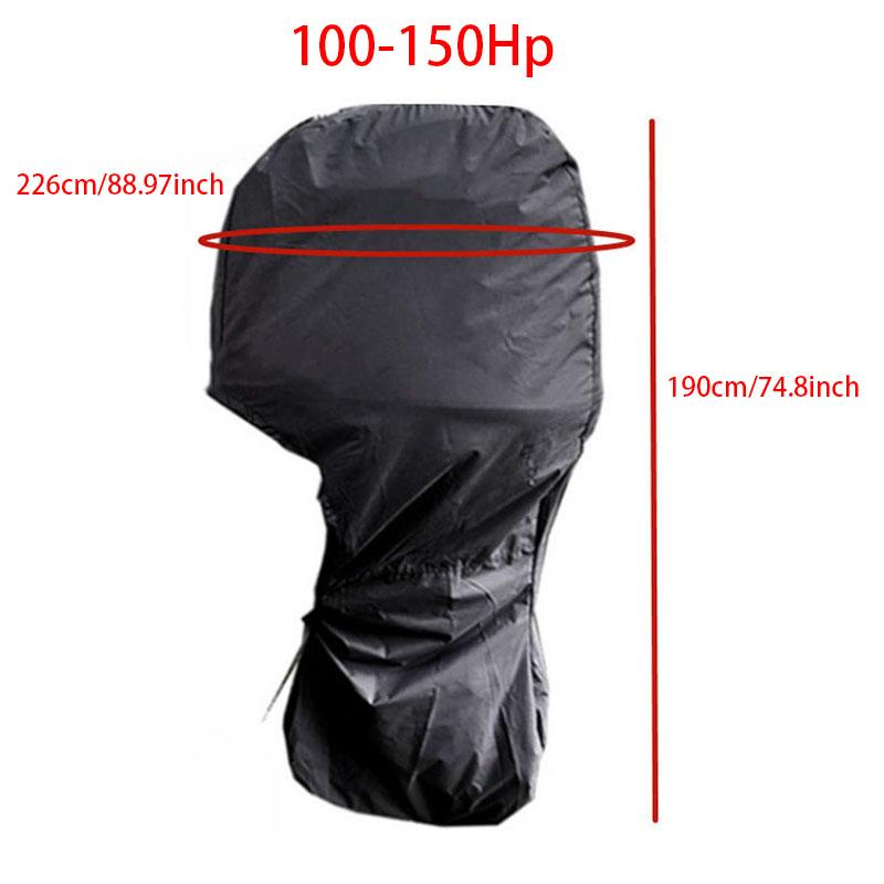 420D Boat Full Outboard Engine Cover Motor Engine Boat Cover Yacht Half Outboard UV Black Oxford Waterproof Protector Cover