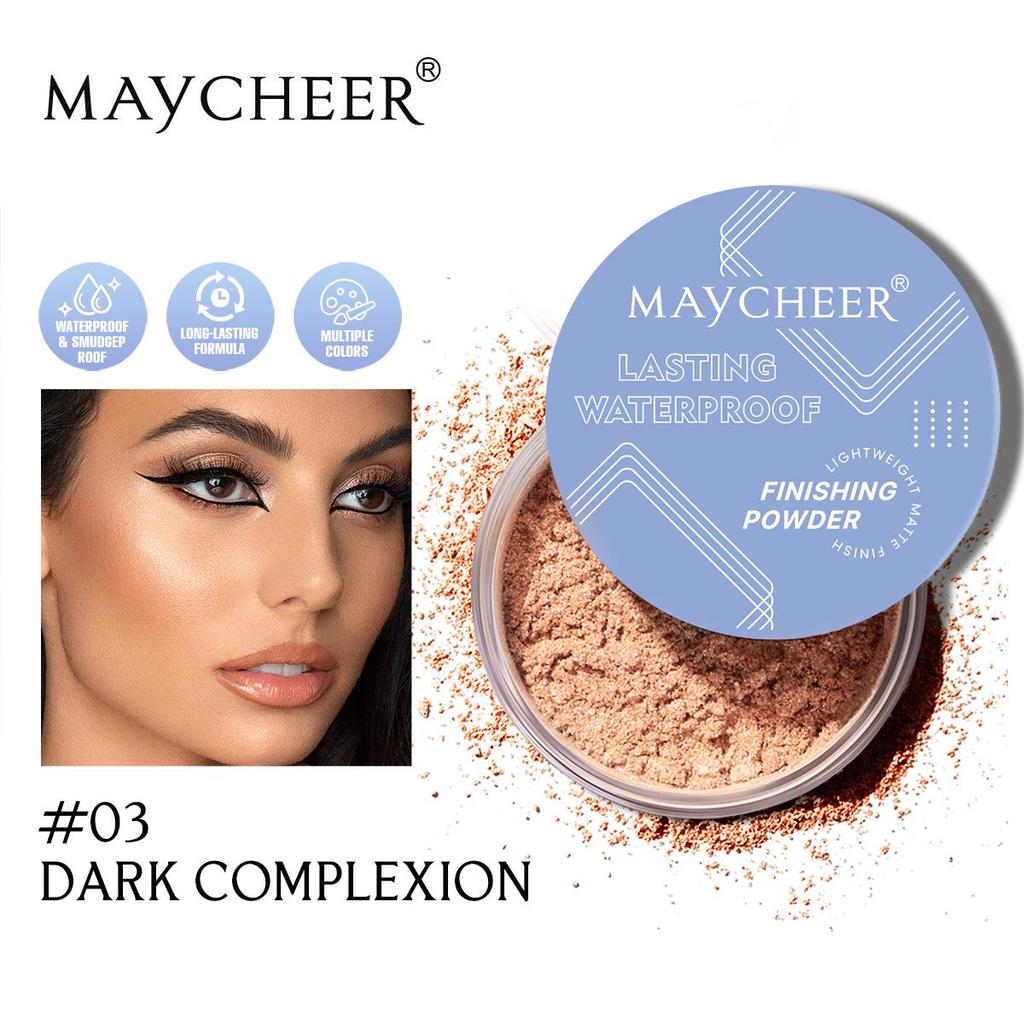 MAYCHEER Стойкая водостойкая рассыпчатая пудра для естественного контуринга, маскировки и осветления без скатывания.
