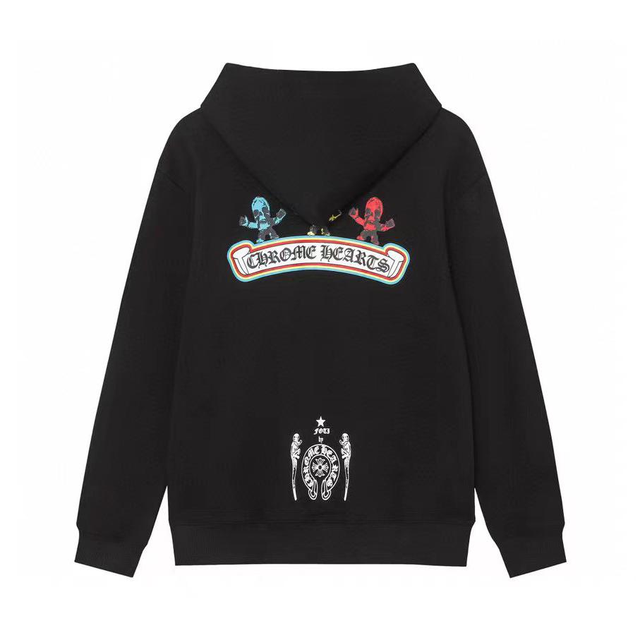 853 CHROME HEARTS Осень-Зима 2025 Новая Толстовка с Капюшоном на Молнии Классического Стиля с Логотипом Большого Размера, Подходит для Парной Носки