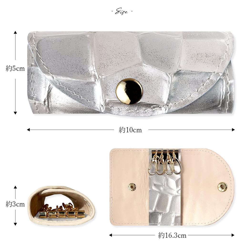 Кожаный чехол для смарт-ключа Leo&Aoi, Натуральная кожа, Женский, 4 кольца, Эмаль, 2-й дизайн "Витраж", Серебристо-серый