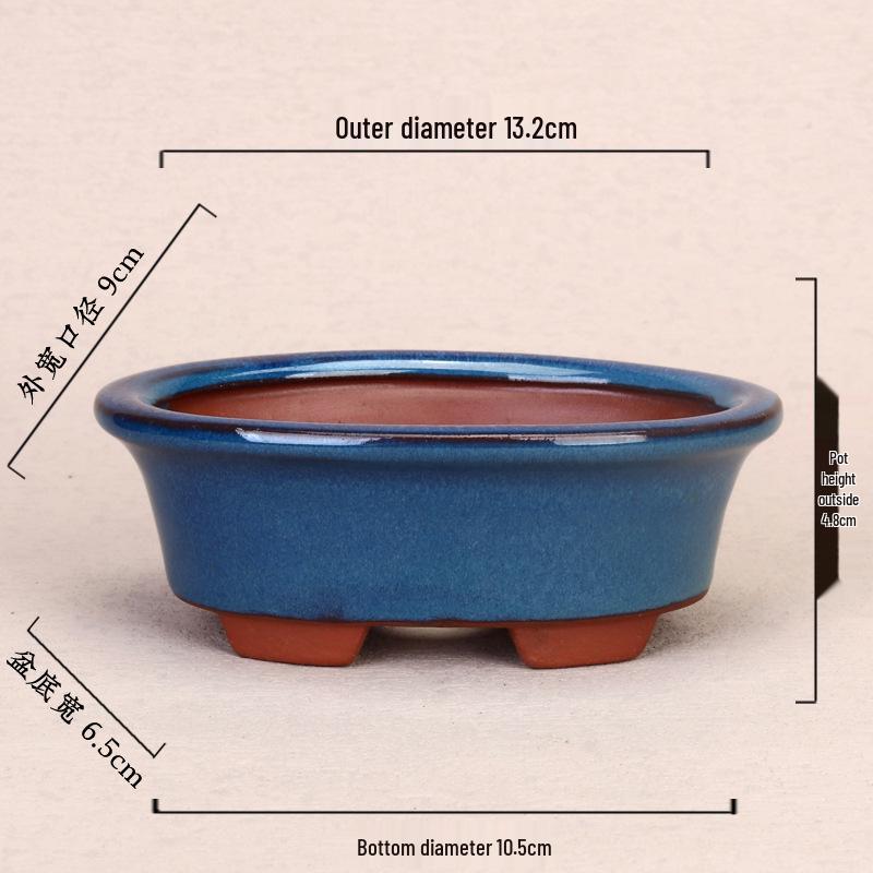 Purple Clay Glazed Succulent Flower Pot for Office Desktop