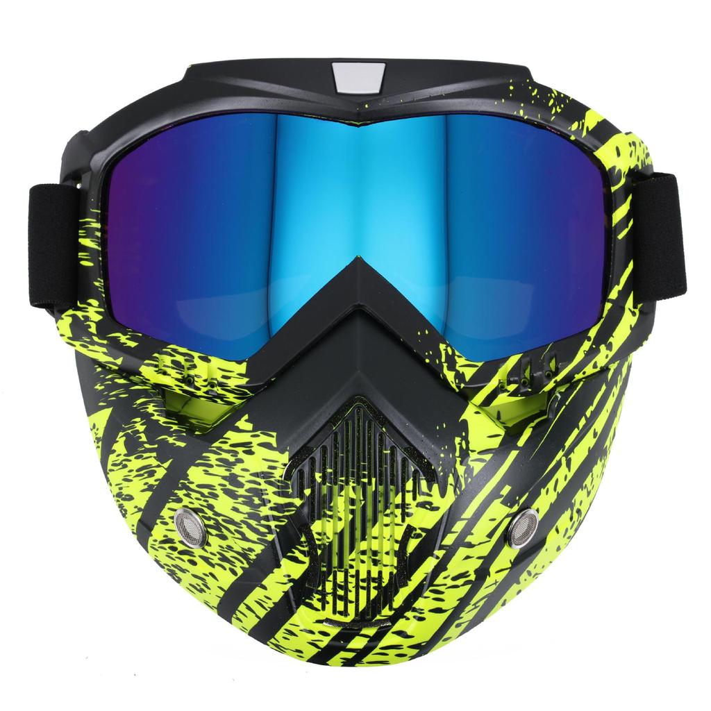 Harley KTM Cycling half-face helmet with full-face goggles, Halloween skull mask, water-transfer printed goggles, cycling mask