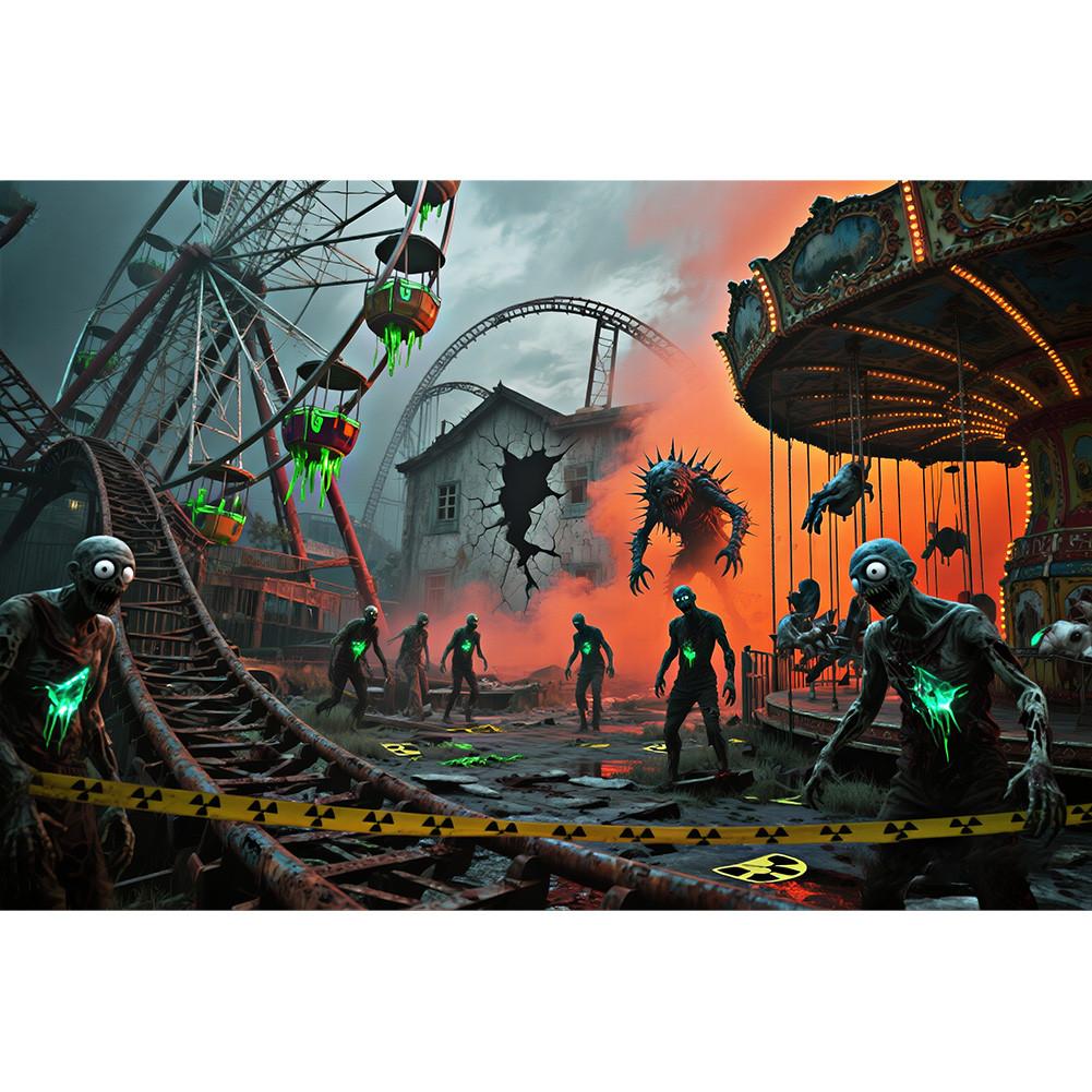 Horror Haunted House Tapestry Photography Background Halloween Vampire Scary Ghost Photo Studio Portrait Decor Backdrop