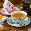 Винтажный набор из костяного фарфора: чайная чашка и блюдце, английская элегантная чашка-кружка для капучино, эспрессо, латте с золотой отделкой