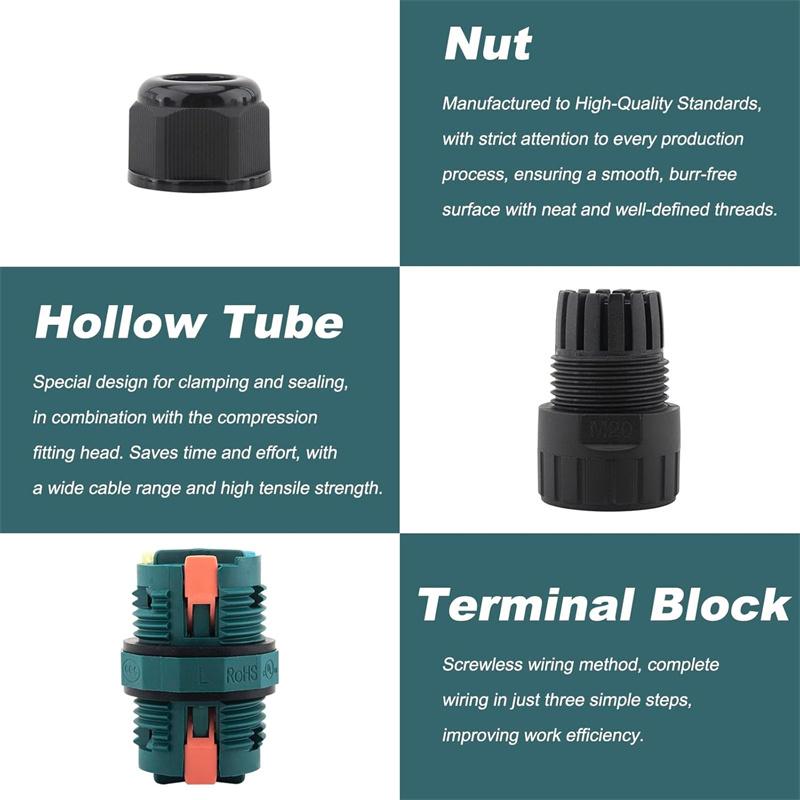 Ip68 Waterproof Electrical Cable Connector Wire Connector Waterproof Ip68 External Electrical Electrical Cable
