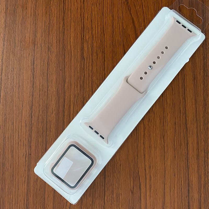 Strap&Glass Cover For Apple Watch Case 45mm 41mm 44mm 40mm 42mm 38mm iWatch Accessorie Screen Protector Apple Watch Serie 3 4 5 6 SE 7 Accessories