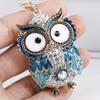 New Creative Animals Cute Owl Key Chain Metal Diamonds Fashion Keychains Men's Women's Handmade Jewelry Gift Keyring Bag Charms