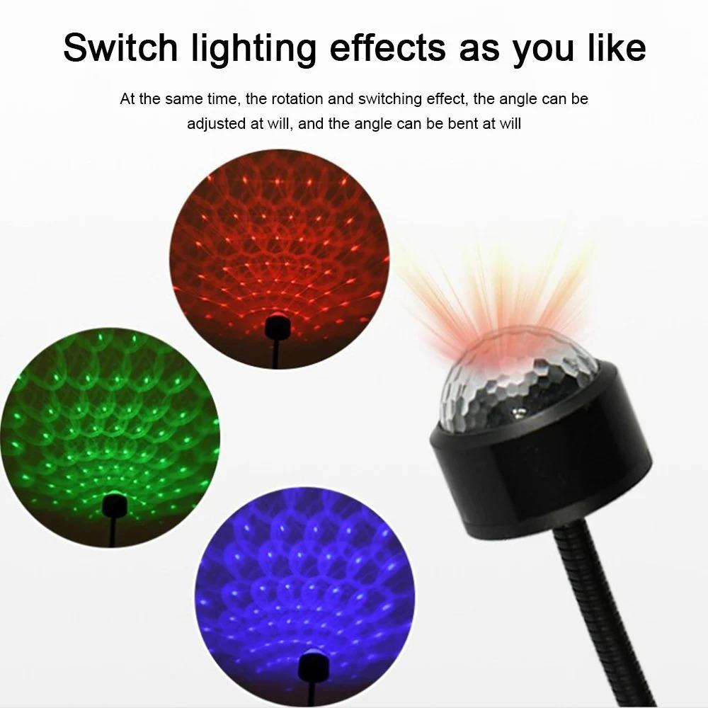 Мини светодиодный светильник на крышу автомобиля, звезда, ночник, проектор, атмосфера, галактика, лампа, USB, декоративная, регулируемая для авто, декор для потолка в комнате, на крышу