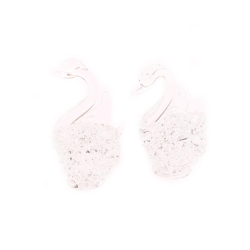 1 шт. статуэтка лебедя, стеклянное украшение в виде животного, фигурки лебедя, украшение для домашнего стола, миниатюрный креативный подарок