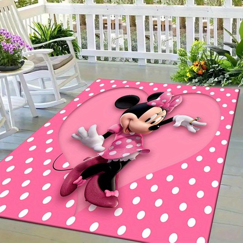 1pc Minnie Heart Pattern Area Rug Soft Flannel Floor Mat for Living Room, Office, Bedroom, Outdoor and Camping, Sofa Coffee Table Floor Mat,