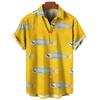 Men's Hawaiian Shirts 3D Print Fish Graphics Fashion Button Short Sleeve Lapel Streetwear Hawaiian Blouse Shirts for Men Summer