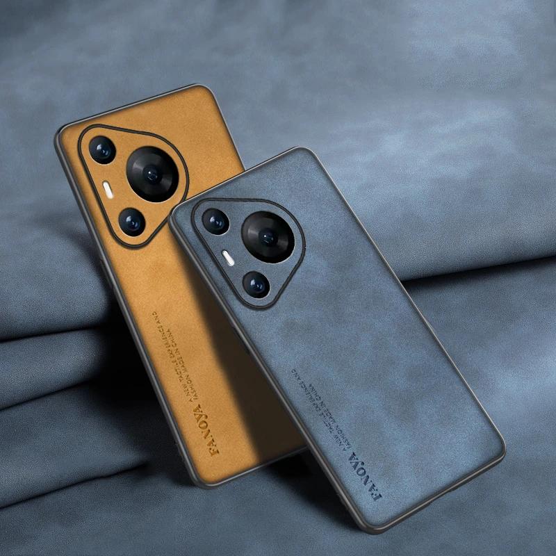 Роскошный задний чехол-бампер из овчины и силикона для Huawei Pura 80 70 Pro+ P60Pro Для Huawei Pura 70 Ultra