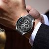 BINBOND Auto Date Accurate Men's Watch Quartz Watches for Men Luxury Luminous Waterproof Durable Stainless Steel Strap Reloj+Box