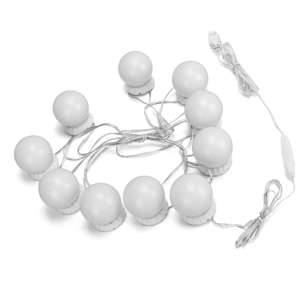 LED Makeup Mirror Lights Retractable Mirror Lamp with Dimmable Light Bulbs and USB Power Supply